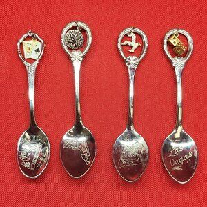 VTG Collector Silver Plated Souvenir Spoons Lot of 4